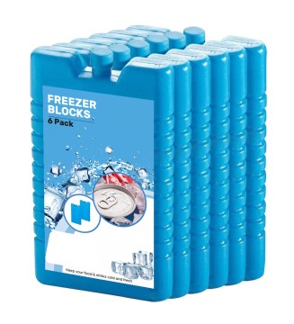 6 Pack Freezer Blocks Cools & Keeps Food Fresh Drinks Cold - Reusable 