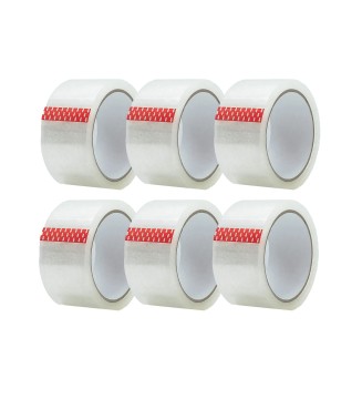 6 Pack Clear Packaging Tape Low Noise 48MMx66M