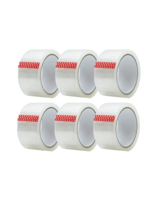 6 Pack Clear Packaging Tape Low Noise 48MMx66M