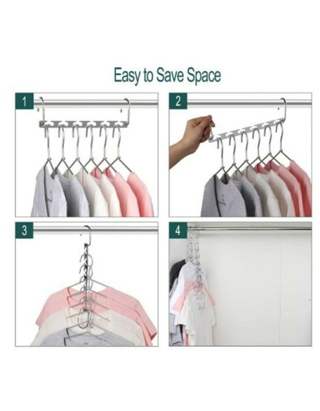 Space Saving Metal For Closet, Magic Hangers Clothes Wardrobe Clothing